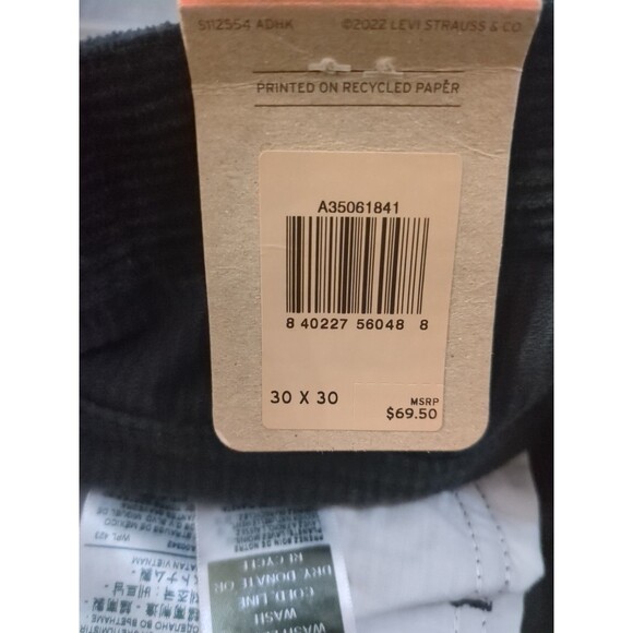 Levi's Corduroy Mom Jeans Women High-Waisted Size 30x30 Black Tapered Leg - Picture 12 of 13